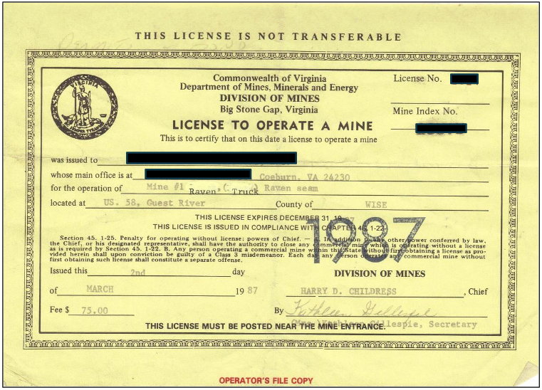 Figure 9: Mining Permit