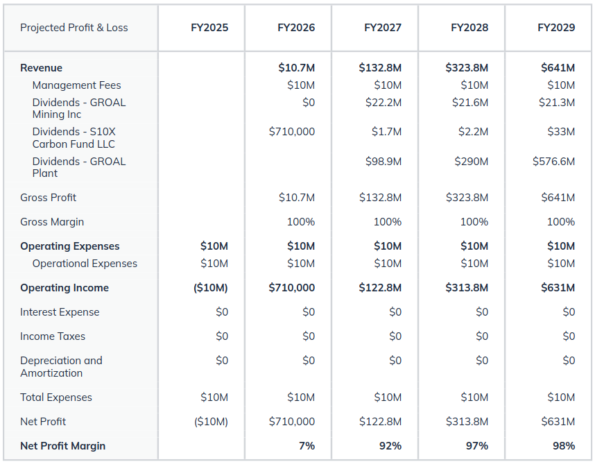 projected profit and loss