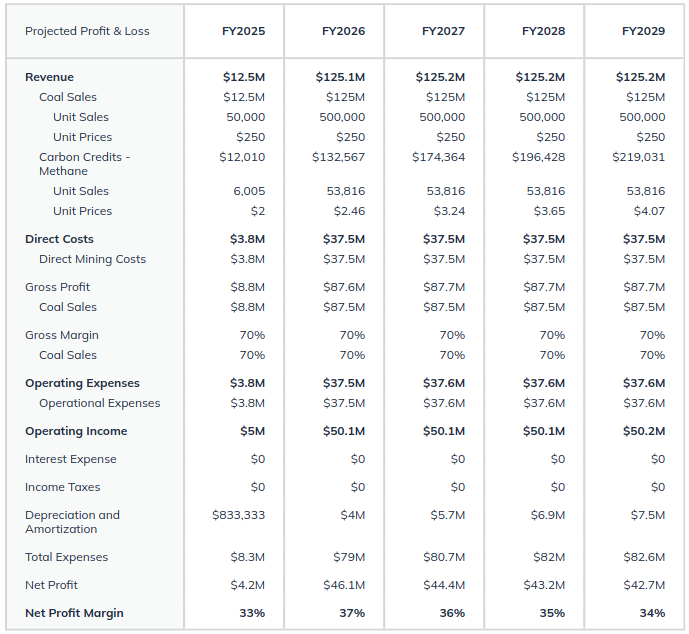 projected profit and loss