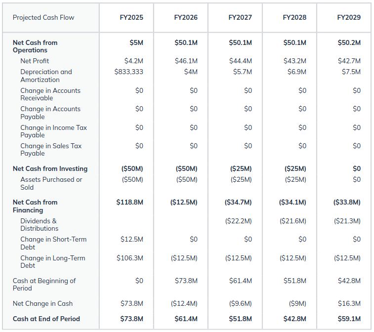 projected cash flow