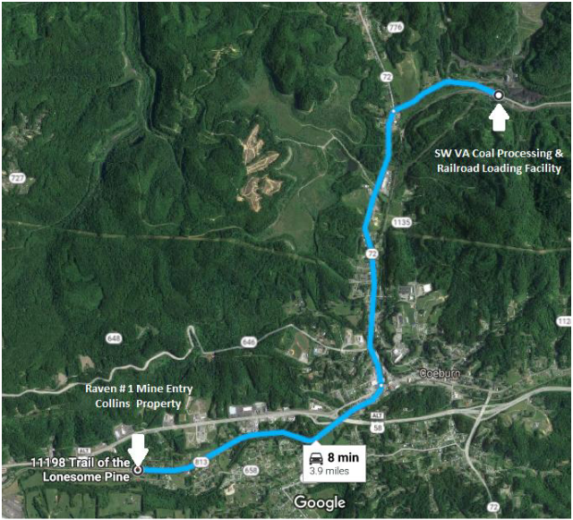 Figure 2: Road to Virginia Coal-Fired Power Plant